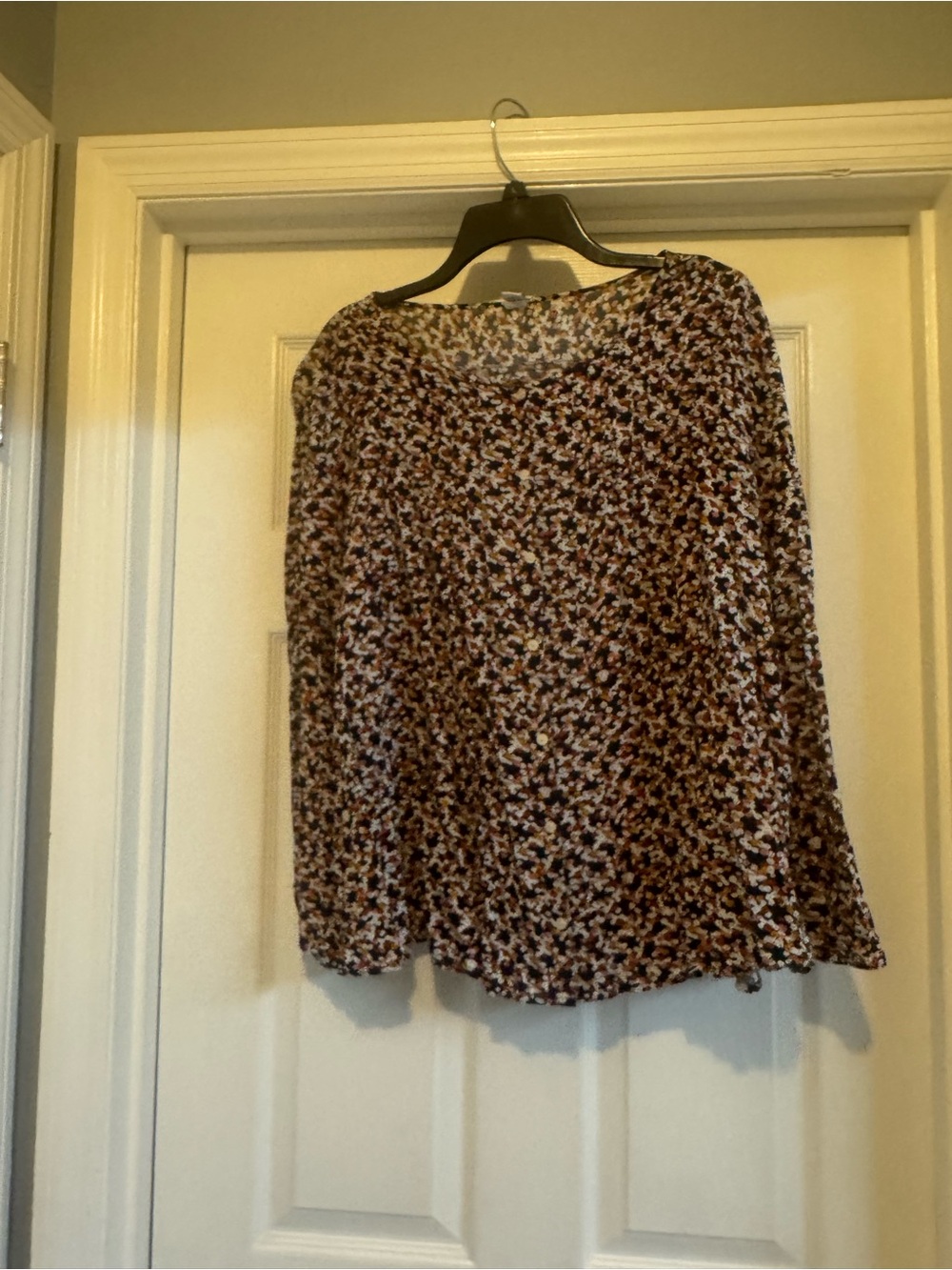 Old Navy Women's Floral Long Sleeve Blouse - Pink, Brown